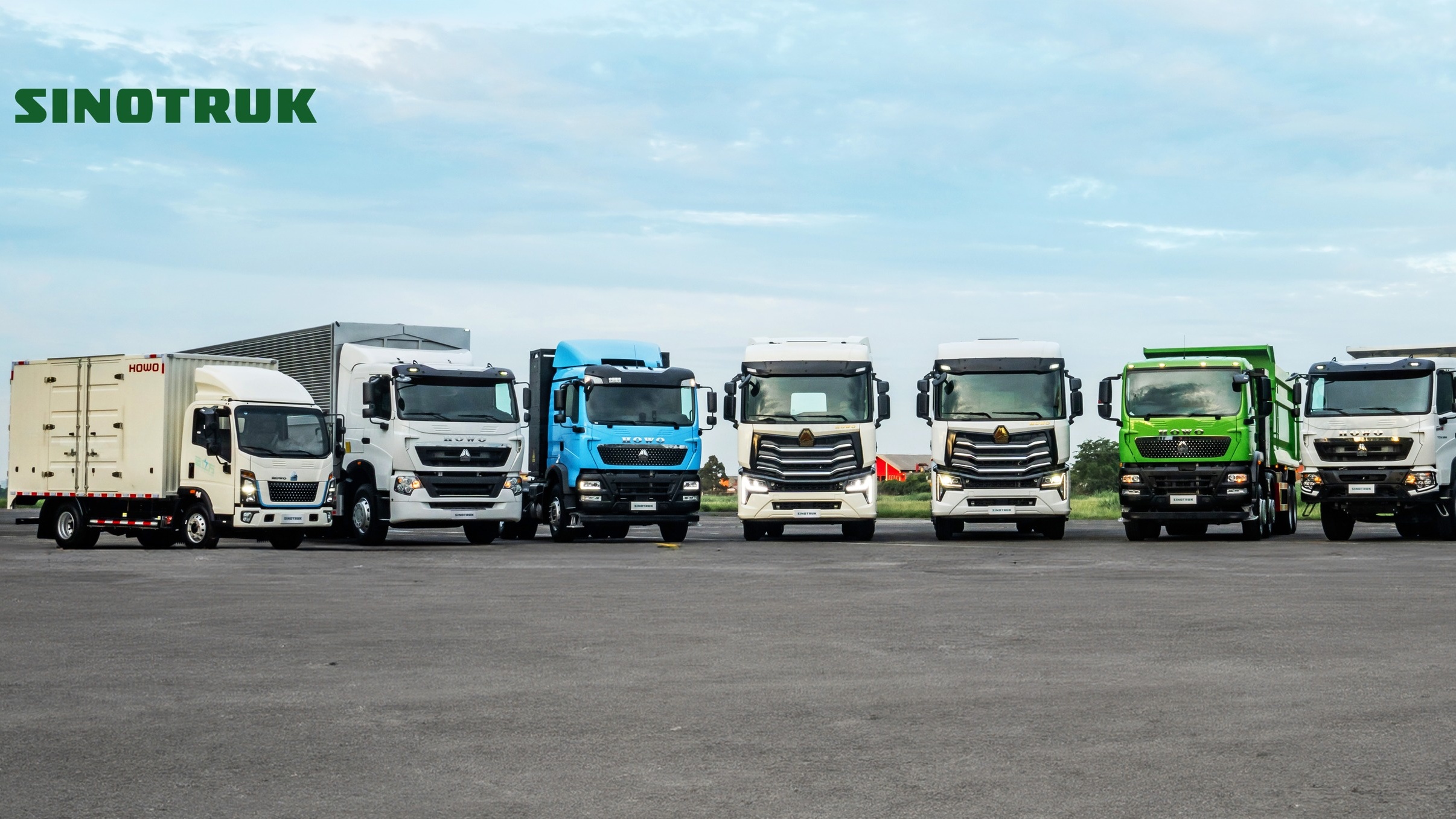 Collection of different series of Sinotruk products